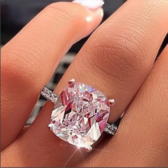 NEW 925 STERLING SILVER DIAMOND HALO RING - Picture 3 of 4